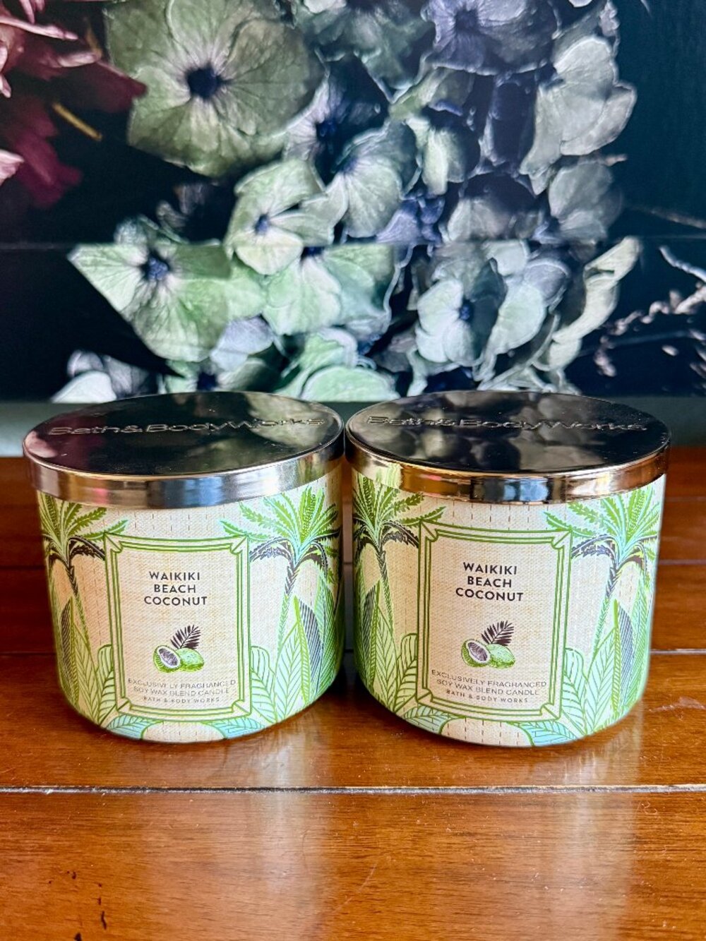 NEW 2-Pc WAIKIKI BEACH COCONUT 3-Wick Candles Bath & Body Works - Picture 1 of 3